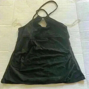 Time And Tru Black Bathing Suit Top Tank Size 12-14